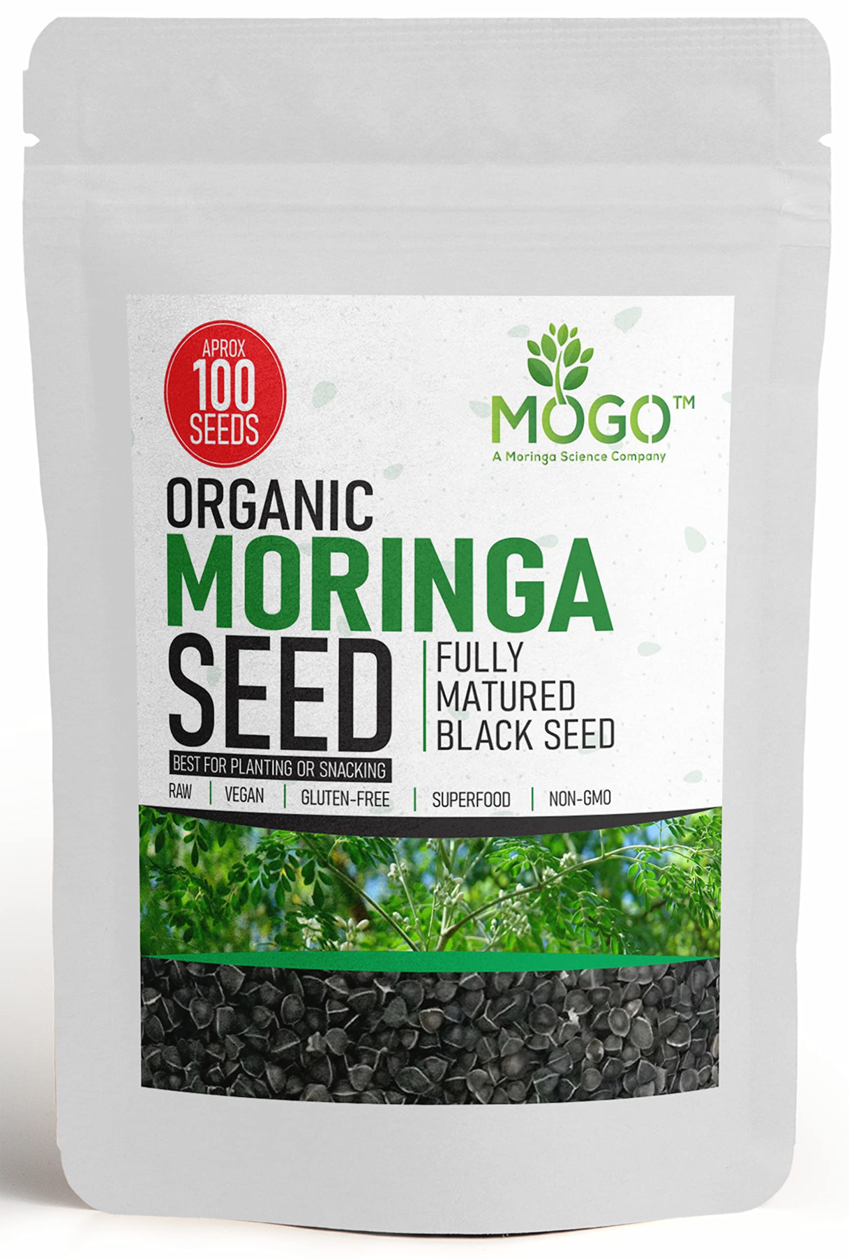 100+ Organic Moringa Seeds for Planting - Grow Your Own Moringa Leaves, Powder, Pods & Flowers | Non-GMO, Heirloom Quality | Perfect for Home Gardening, Superfood Cultivation & Natural Remedies