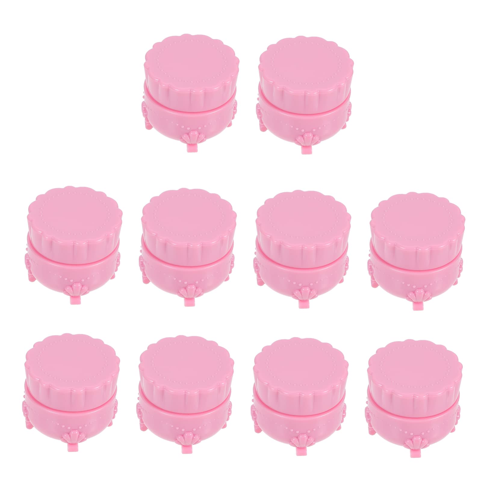 Minkissy 10-Pack 4oz Clear Plastic Cream Jars with Lids - Small Cosmetic Containers for Makeup Samples, Face Cream, Lip Balm - Travel-Friendly Pink Storage Pots for Skincare & Beauty Products