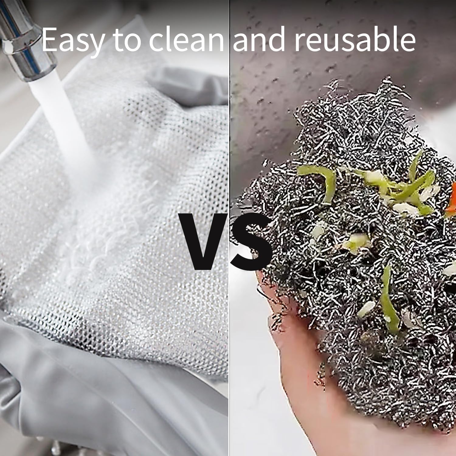 JAPP 5-Pack Non-Scratch Wire Dishcloths & Gap Cleaning Brushes - Reusable Multi-Purpose Scrub Pads for Wet/Dry Cleaning - Easy Rinse Kitchen Scouring Pads for Sinks, Pots, Pans & Stovetops - Perfect for Tough Grease, Stains and Hard-to-Reach Areas