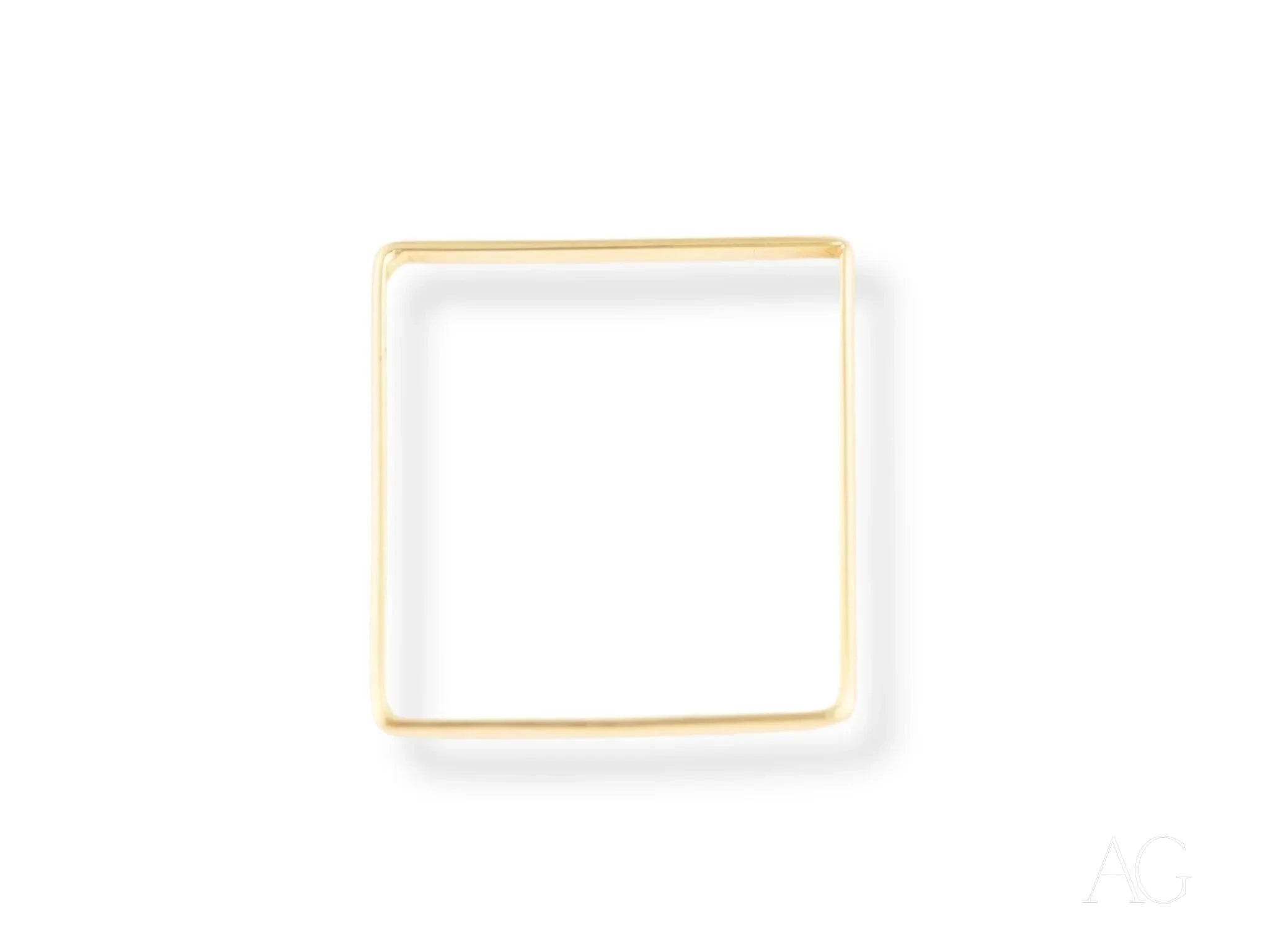 18K Gold Square Ring for Women - Elegant Modern Jewelry for Weddings, Parties & Everyday Wear