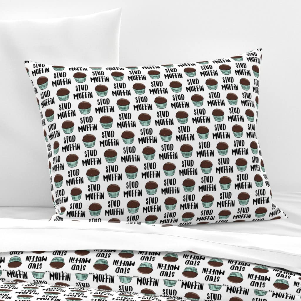 Custom Spoonflower Cotton Sateen Standard Sham - Valentine's Day Chocolate Muffins & Cute Dogs Trendy Print Bedding | Perfect for Nursery, Kids Room & Unique Home Decor