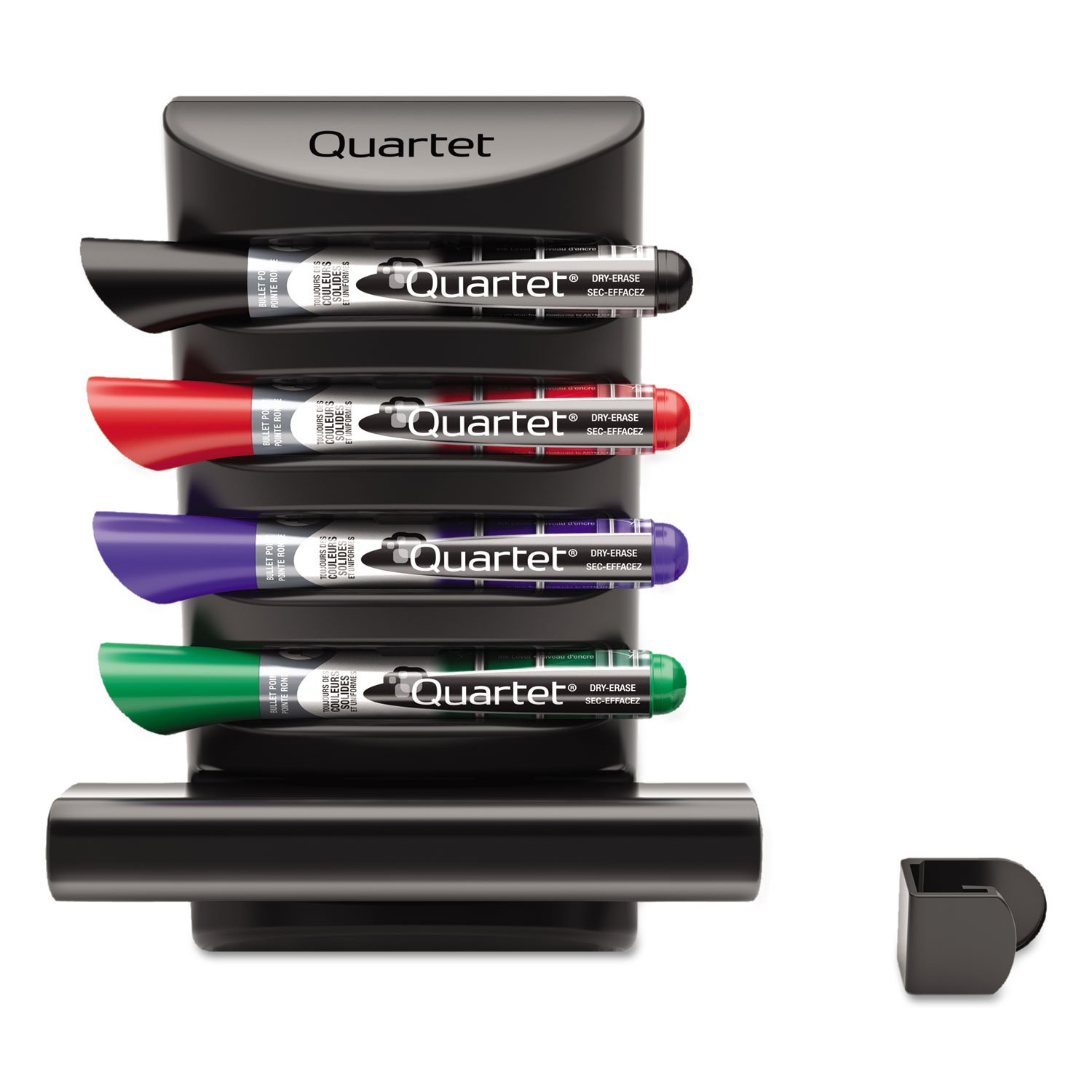 Quartet 85377 Prestige 2 Connects Marker Caddy with 4 Chisel-Tip Markers - Assorted Colors for Whiteboards, Office Meetings & Classroom Presentations