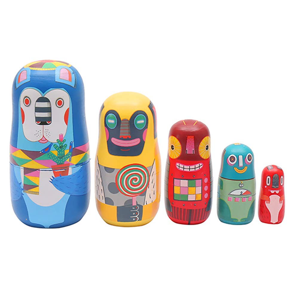 XUSHI 5-Layer Russian Nesting Dolls Set - Handmade Wooden Matryoshka Babushka Dolls for Kids & Adults, Perfect Christmas & New Year Gift (Color A) - Great for Home Decor, Collectibles, and Educational Toys