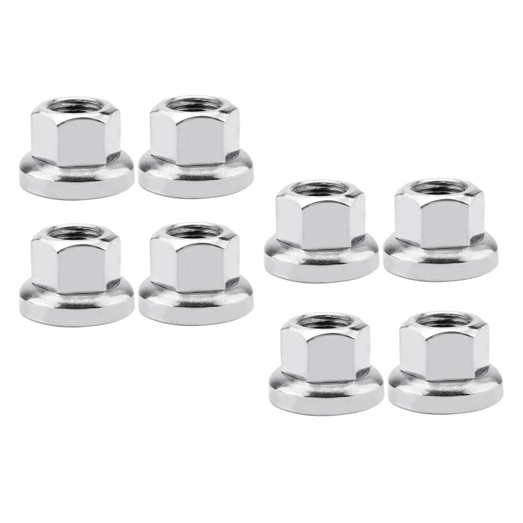 DYNWAVE 8 Pack M10 Bike Axle Nuts & Skewer Screw Flange Hardware Kit - Replacement Parts for Bicycle Wheels & Mountain Bike Maintenance