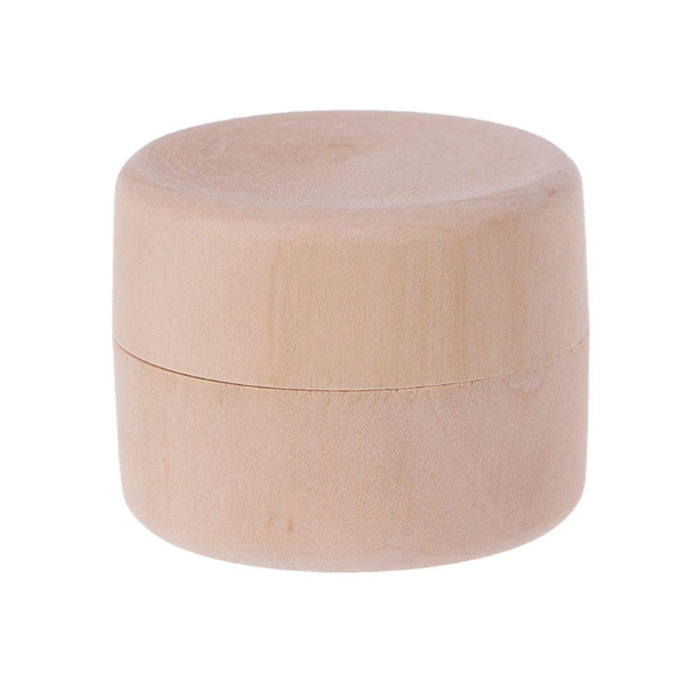Vintage Round Solid Wood Jewelry Storage Box with Buckle Cover - Handmade Natural Wooden Decorative Craft Box for Rings, Necklaces & Earrings - Perfect for Home Decor, Gift Giving & Organizing Jewelry