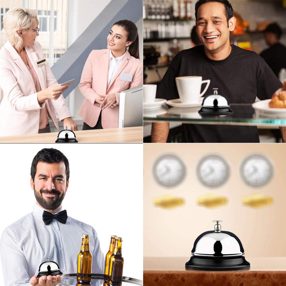 Service Bell with Big Button - Improved Call Bell & Desk Bell for Restaurants, Hotels, and Office Reception (Loud & Durable)