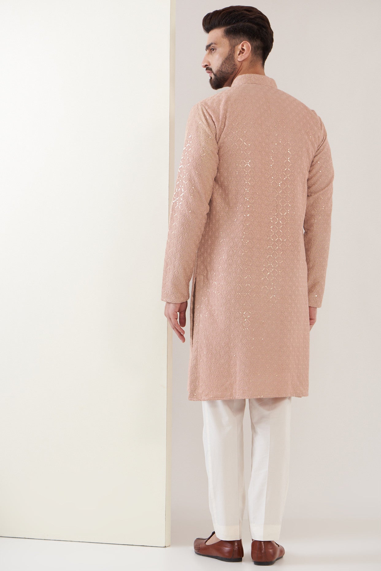 Elegant Pink Chikankari Kurta for Women - Traditional Indian Embroidered Tunic - Perfect for Festivals, Weddings & Casual Wear