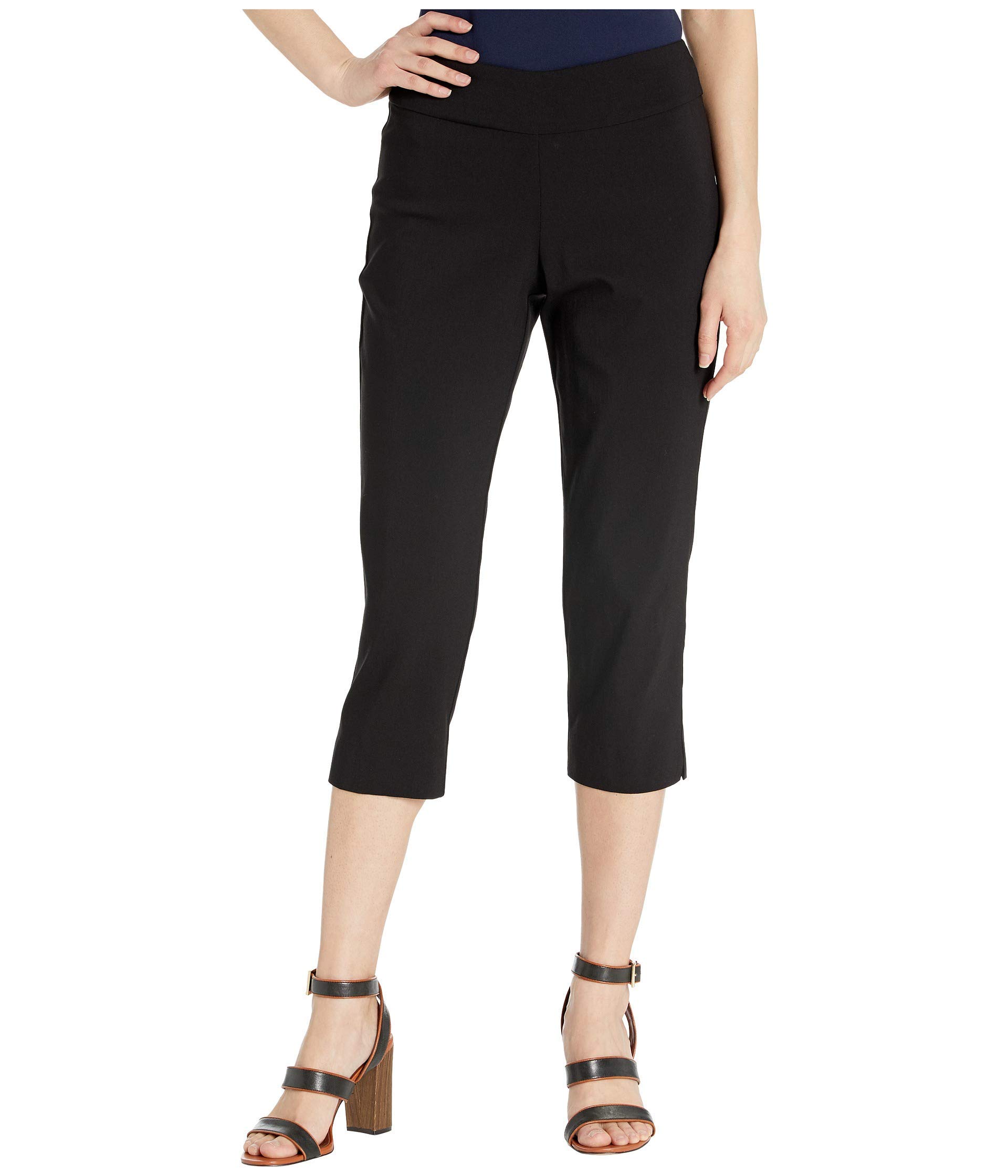 Krazy Larry Women's Pull-On Capri Pants - Stretchy Comfortable Casual Pants for Yoga, Travel & Everyday Wear