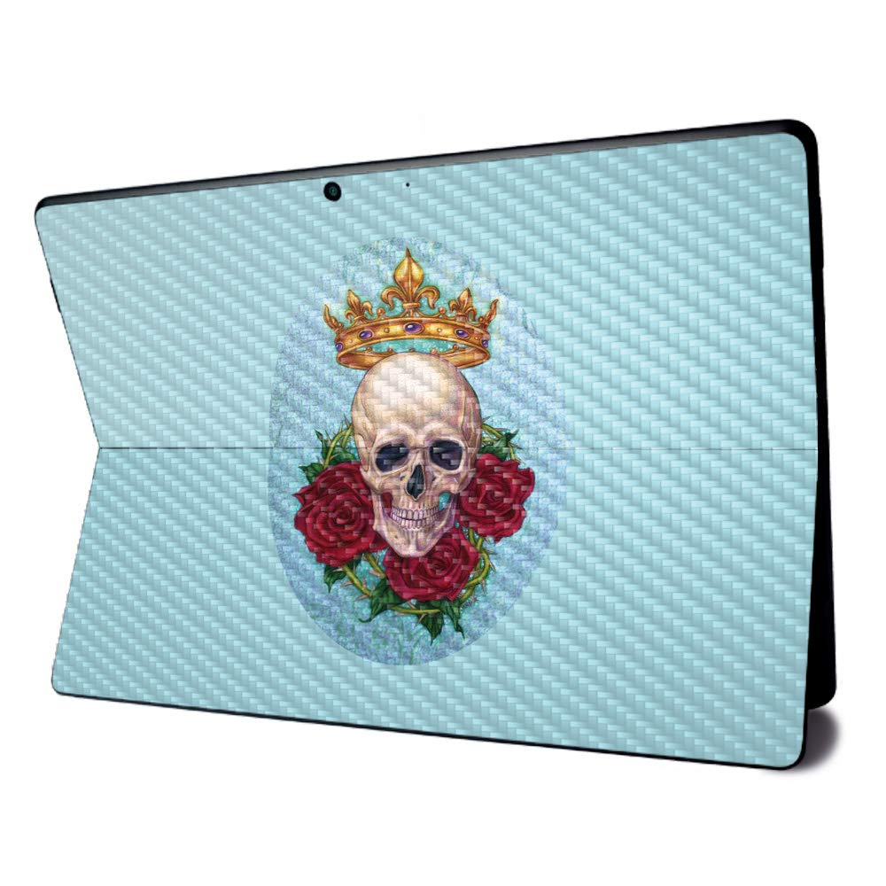 Premium Carbon Fiber Skin for Microsoft Surface Pro X - Stylish Fancy Skull Design | Textured Protective Cover | Easy Application & Removal | Made in USA | Perfect for Work, Travel & Personalization