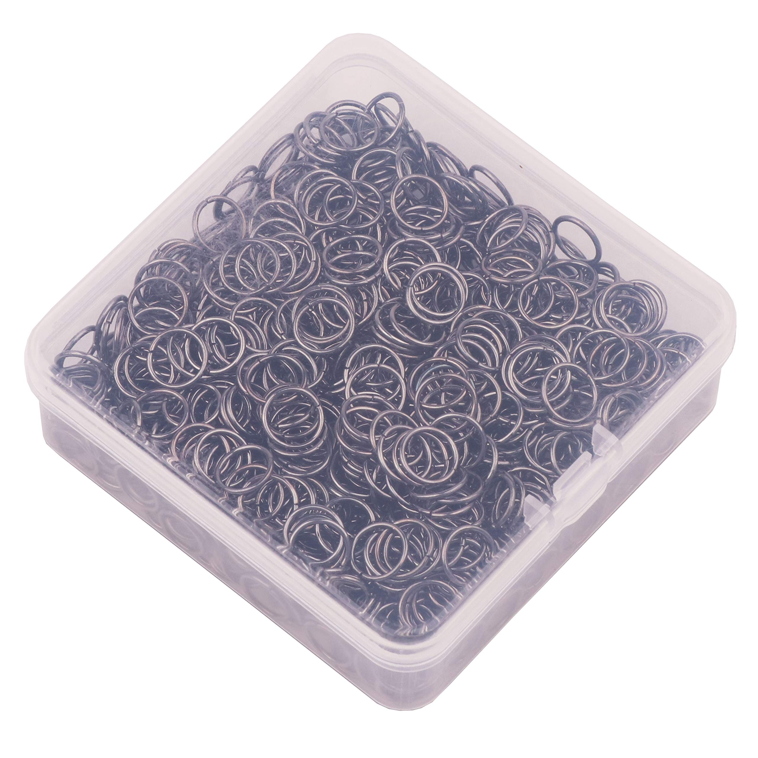 YAKA 1200pcs 10mm Gun Black Plated Iron Open Jump Rings - Bulk Jewelry Making Supplies for DIY Earrings, Necklaces, Bracelets, Pendants & Keychains - Durable Connectors for Crafting, Beading & Chainmail Projects (10mm, Gun Black)
