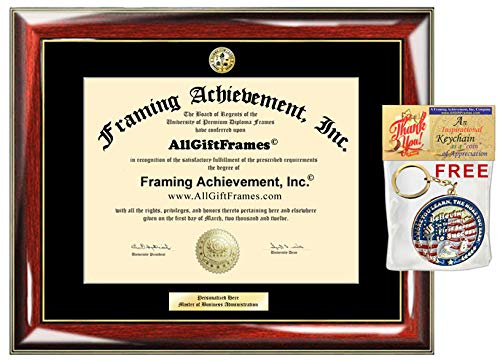 Premium Mahogany Wood Graduation Diploma Frame with Gold Accents - Personalized Engraved College Major Display for Certificates & Licenses | Perfect for Office Decor, Academic Achievements & Professional Awards