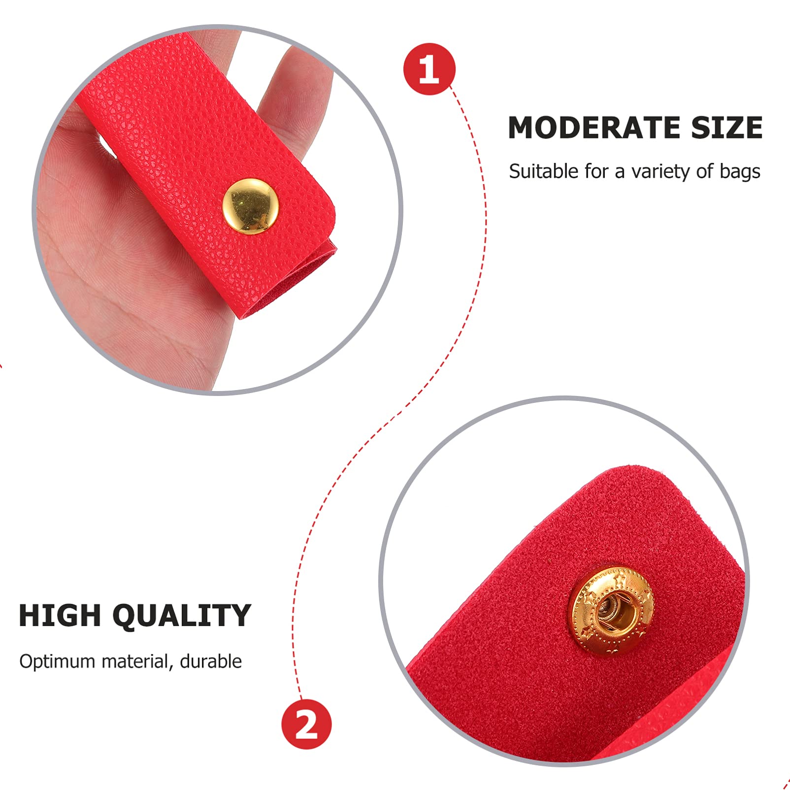 2Pcs Leather Handle Wrap Covers for Wallets, Purses & Backpacks - Luggage Grip Protector, Saddle Wallet Handle Wraps, Craft Strap Supplies (Red) - Perfect for Travel, Daily Use & DIY Projects