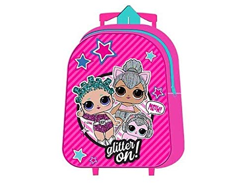 Rolling Backpack for Kids & Teens - Pink Wheeled School Bag with Adjustable Straps, Durable & Spacious for Travel, School, and Daily Use