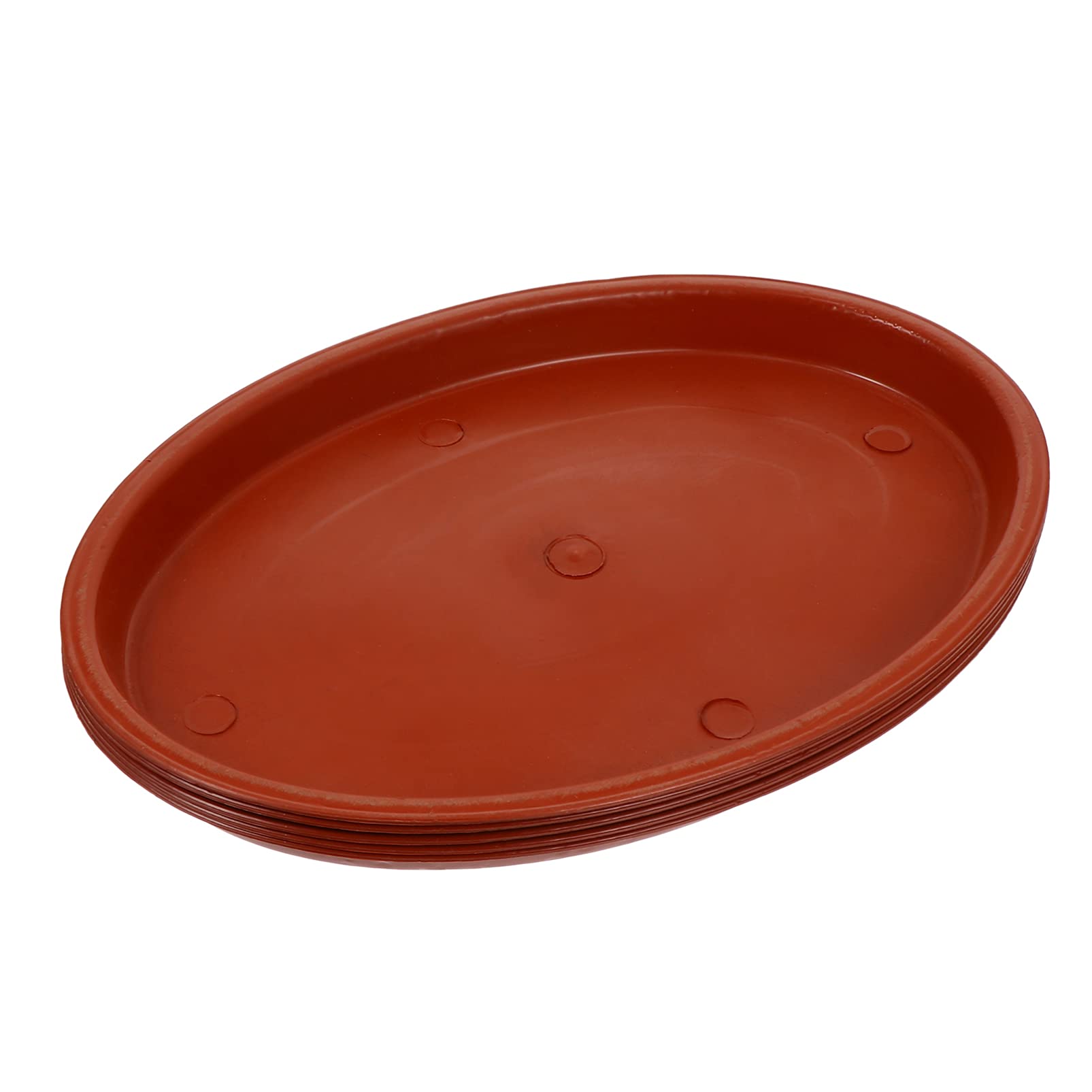 YARNOW 5-Piece Oval Plant Saucers - Drip Trays for Flower Pots, Succulents & Cactus Plants | Indoor/Outdoor Potted Plant Drainage Trays | Perfect for Home Garden, Balcony & Patio Decor