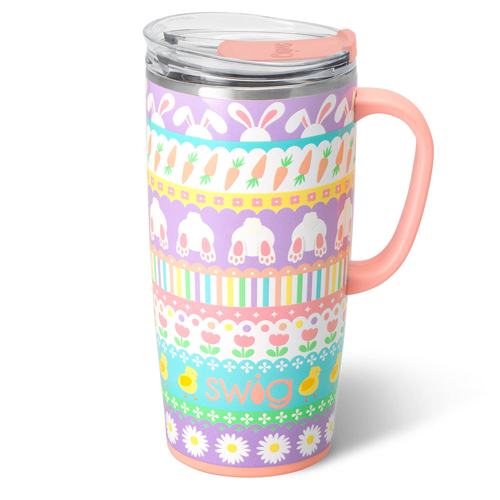 22oz Bunny Trail Insulated Travel Mug - Leak-Proof Stainless Steel Coffee Tumbler for Hot & Cold Drinks - Perfect for Commuting, Hiking & Outdoor Adventures