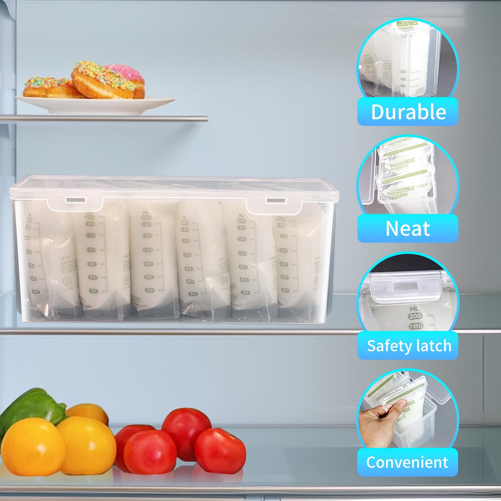 2-Pack Breastmilk Storage Bag Organizer Tower - Freezer Storage Rack for Bottles, Yogurt Bags & Containers | Perfect for Nursery, Kitchen & Breastfeeding Organization