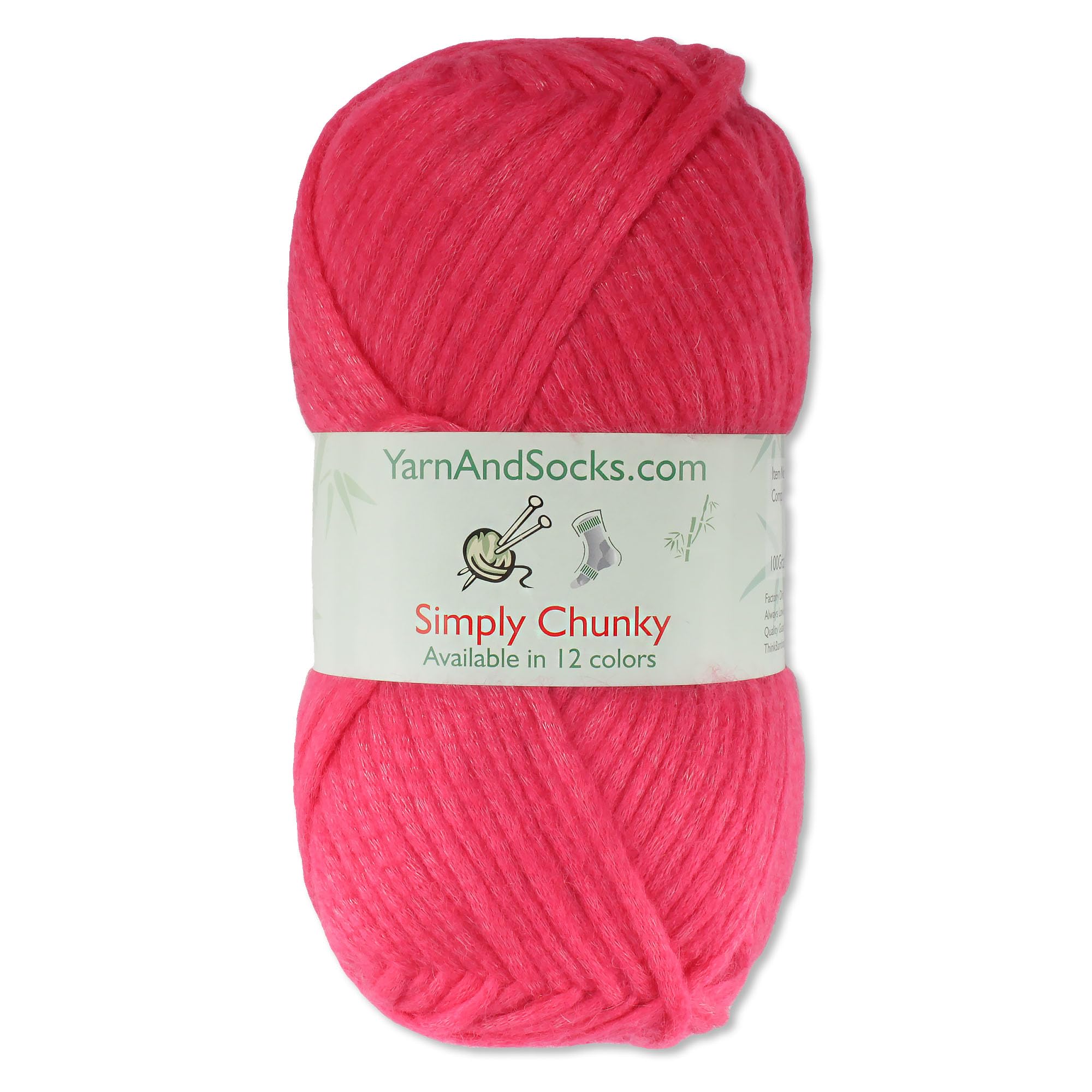 JubileeYarn Simply Chunky Yarn - Soft Bulky Acrylic Yarn for Knitting & Crocheting - Hot Pink (4 Skeins) - Perfect for Blankets, Scarves & Winter Accessories