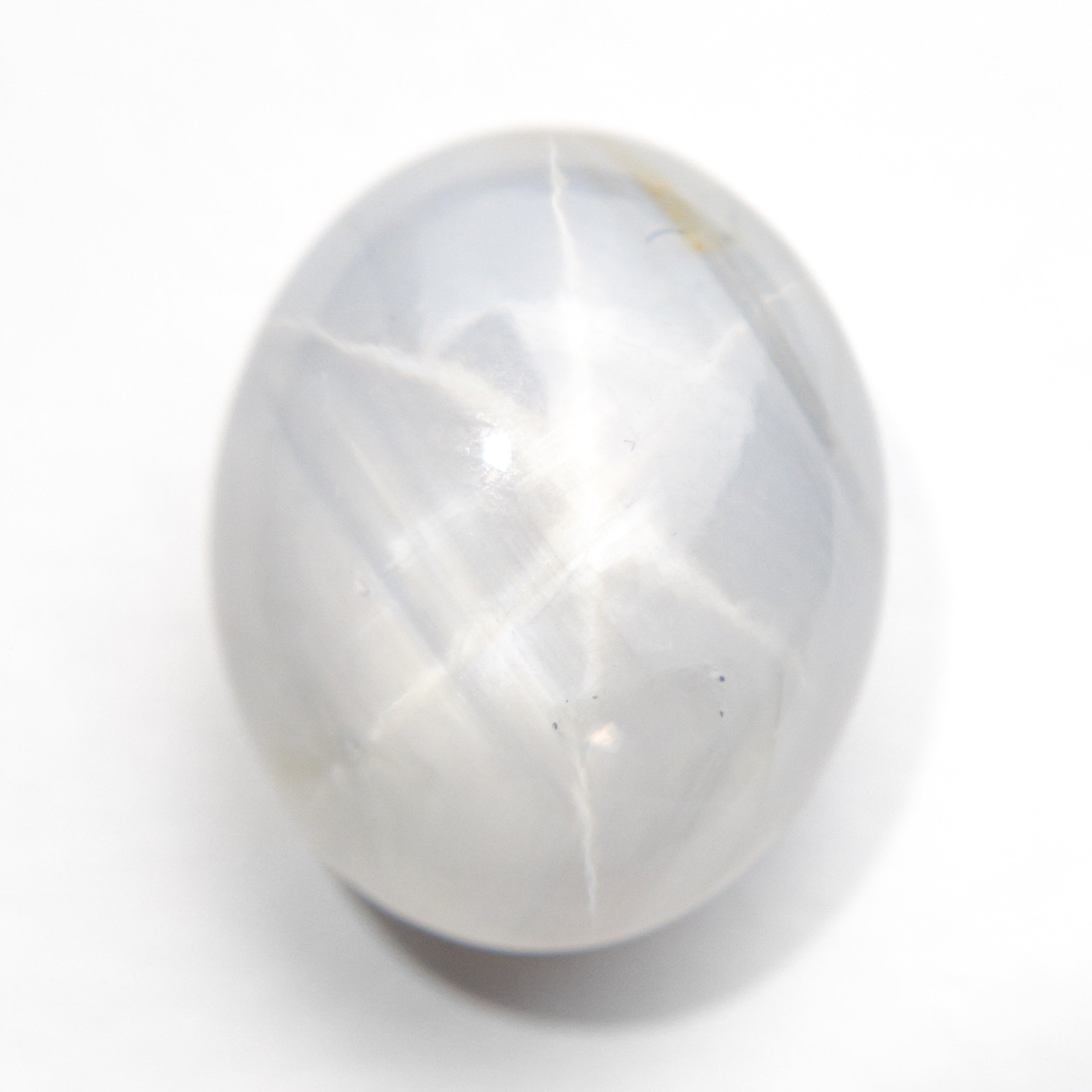14.93ct Natural Blue Star Sapphire Cabochon Gemstone - 14.37x11.94x8.58mm Oval Cut for Jewelry Making, Engagement Rings & Healing Crystals