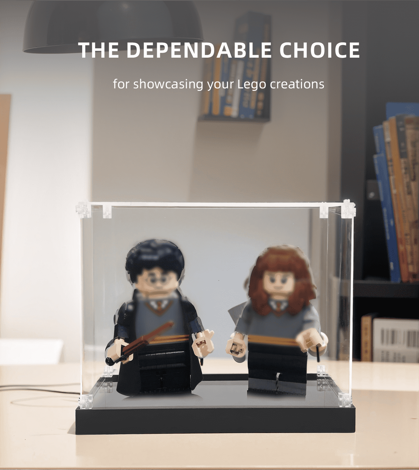 Lego Harry Potter & Hermione Granger 76393 Display Case - Clear Acrylic Showcase for Collectible Minifigures - Perfect for Home Decor, Office Display, and Gift Giving
