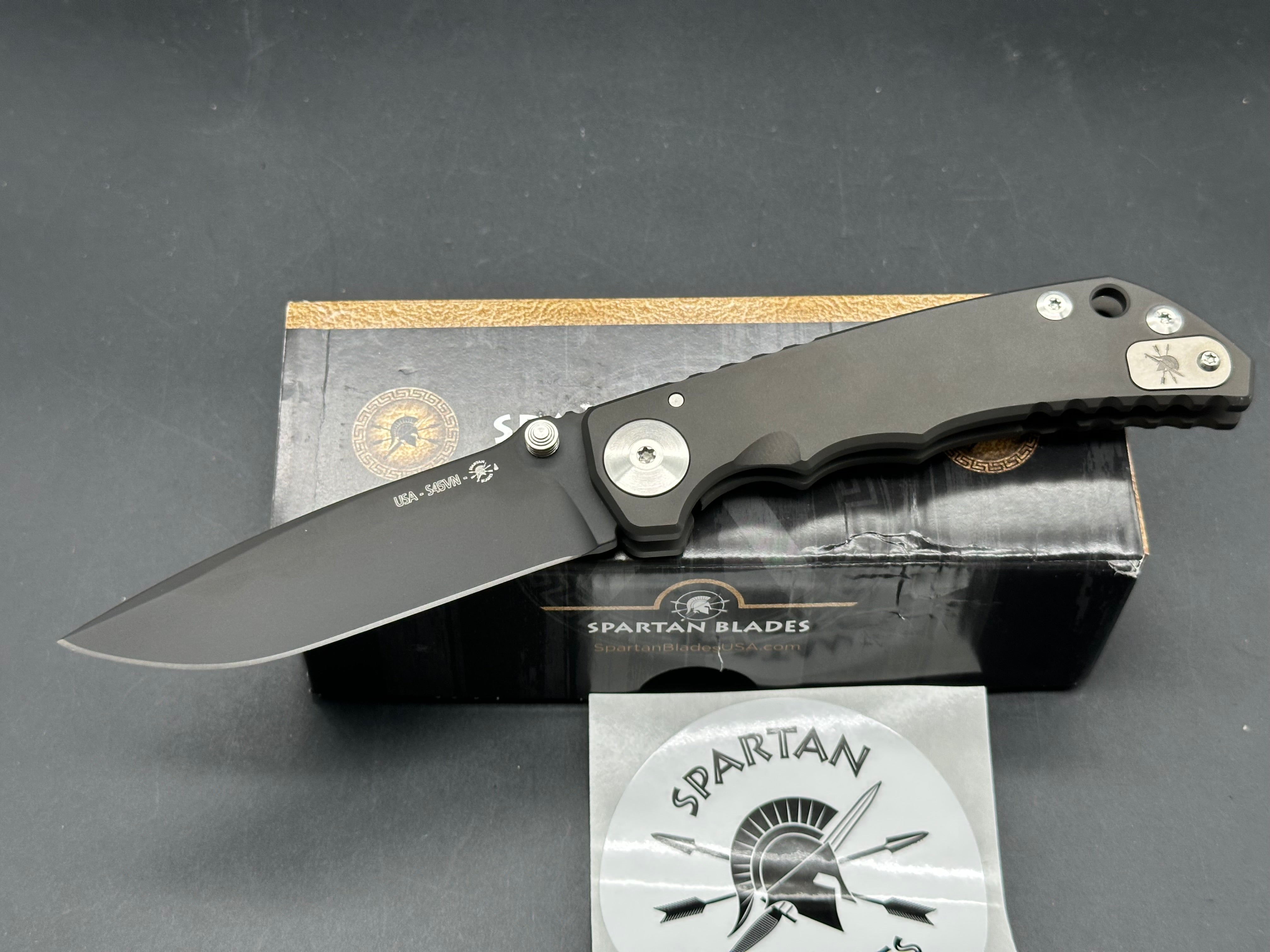 Spartan Blades Harsey Folder Tactical Knife - S45VN Steel Blade with Black PVD Coating | EDC, Outdoor Survival, Camping & Hunting Gear