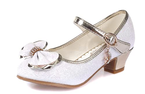 Sparkly Flower Girl Shoes for Weddings - Glitter Princess Dress Shoes with Low Heel for Toddler & Kids - Perfect for Bridal Party, Pageants & Special Occasions