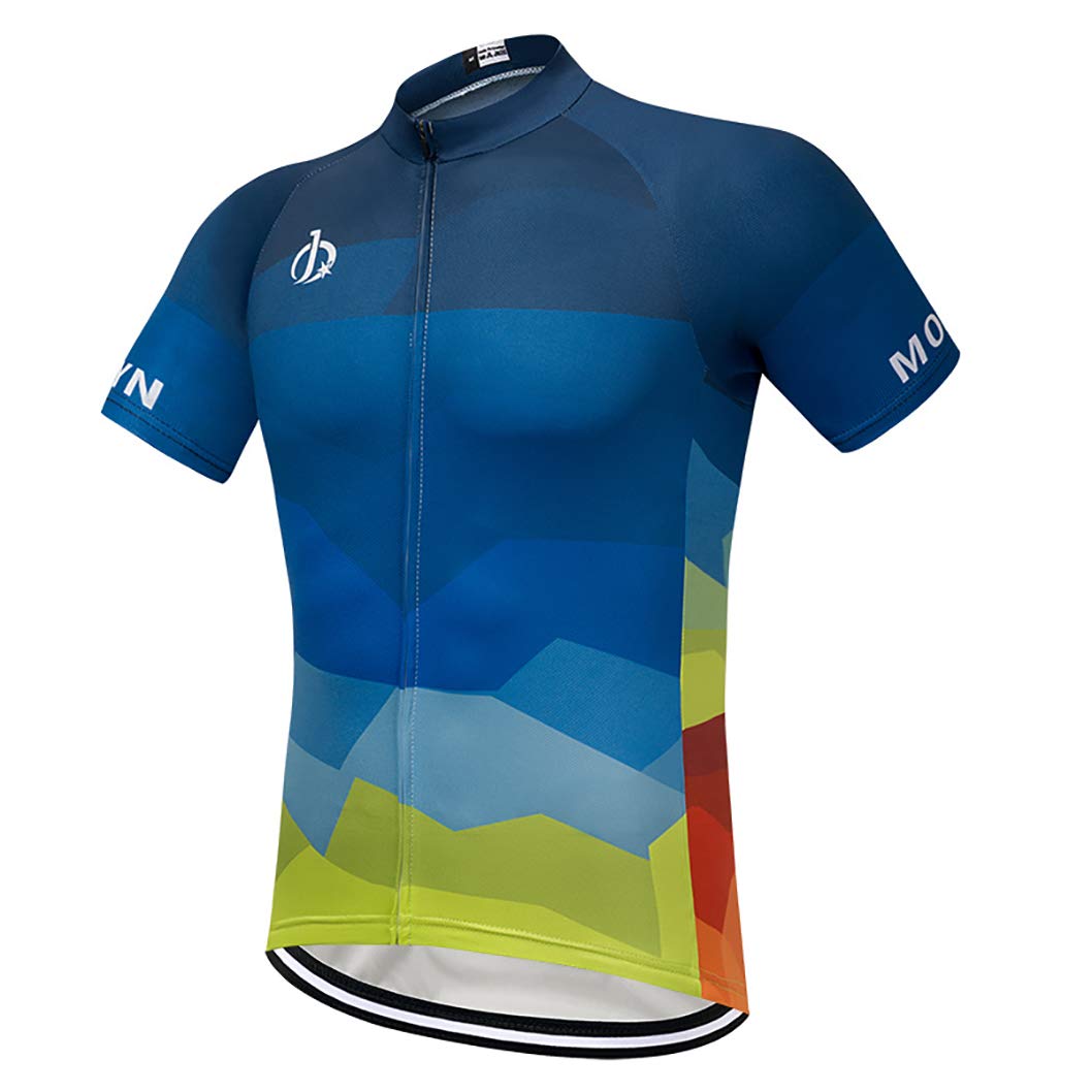 MOXILYN Men's Cycling Jersey - Full Zip Mountain Bike Shirt, Breathable & Quick Dry Performance Top for Road & Trail Riding - Perfect for Cycling, Commuting & Outdoor Sports