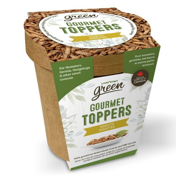 Living World Green Gourmet Toppers for Small Pets - Nutritious Insect-Based Food for Hamsters, Gerbils & Mice - Perfect for Cage Feeding & Treat Time