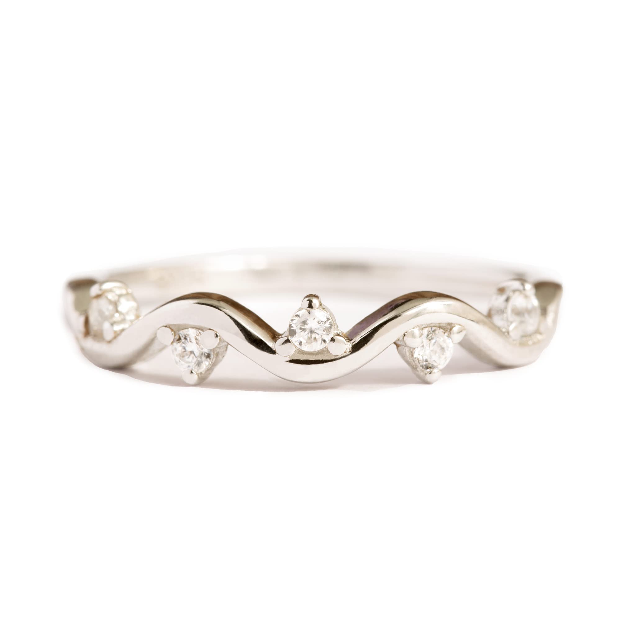 STORYJEWELLERY Sterling Silver Wave Princess Ring - Thoughtful Daughter Gift from Mom | Rainbow Jewelry for Girls | Perfect for Birthdays, Graduation & Special Occasions