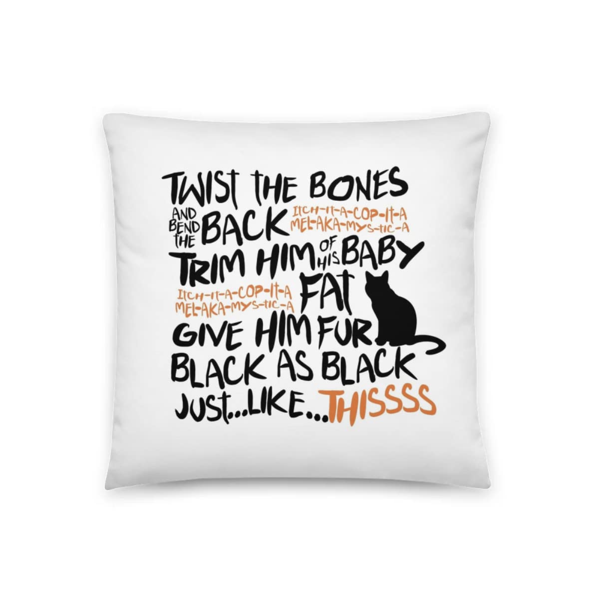 Decorative Throw Pillows for Sofa & Bed - Soft Square Cushion Covers with Binx Room Spell Design - Perfect for Living Room, Bedroom & Outdoor Decor