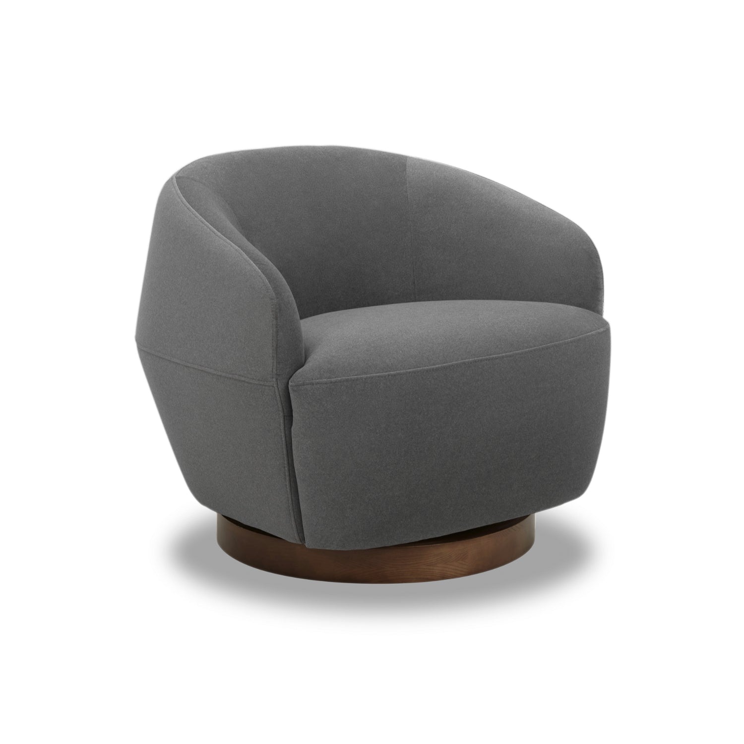 Pod Swivel Lounge Chair - Graphite Matte Velvet Upholstered Modern Accent Chair for Living Room, Bedroom & Office - Perfect for Relaxing, Reading & Lounging