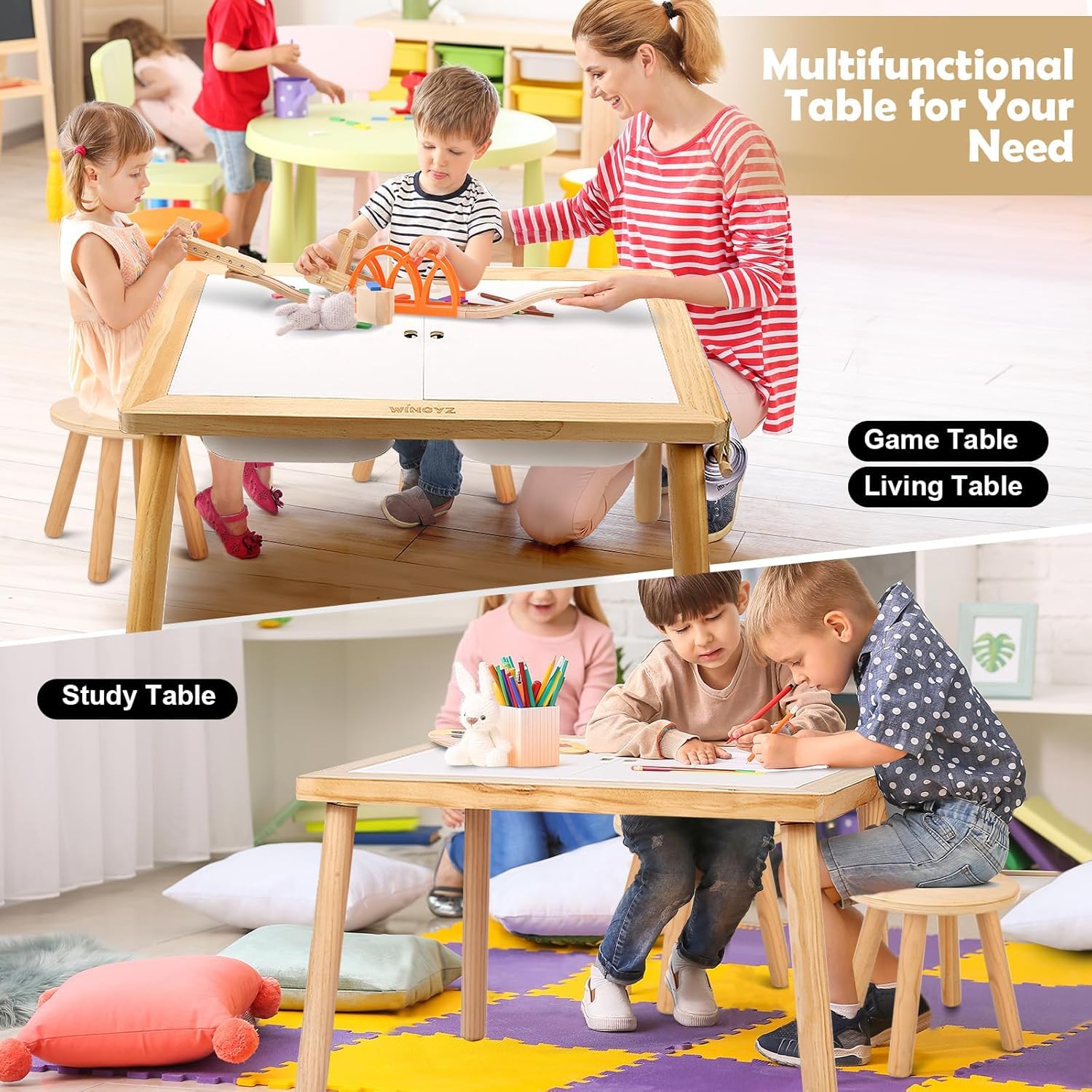 Wingyz Kids Activity Table - Play, Study & Dining Table with Storage Bins, Sensory Table for Toddlers, Perfect Birthday Gift for Boys & Girls - Ideal for Playrooms, Classrooms & Daycare Centers