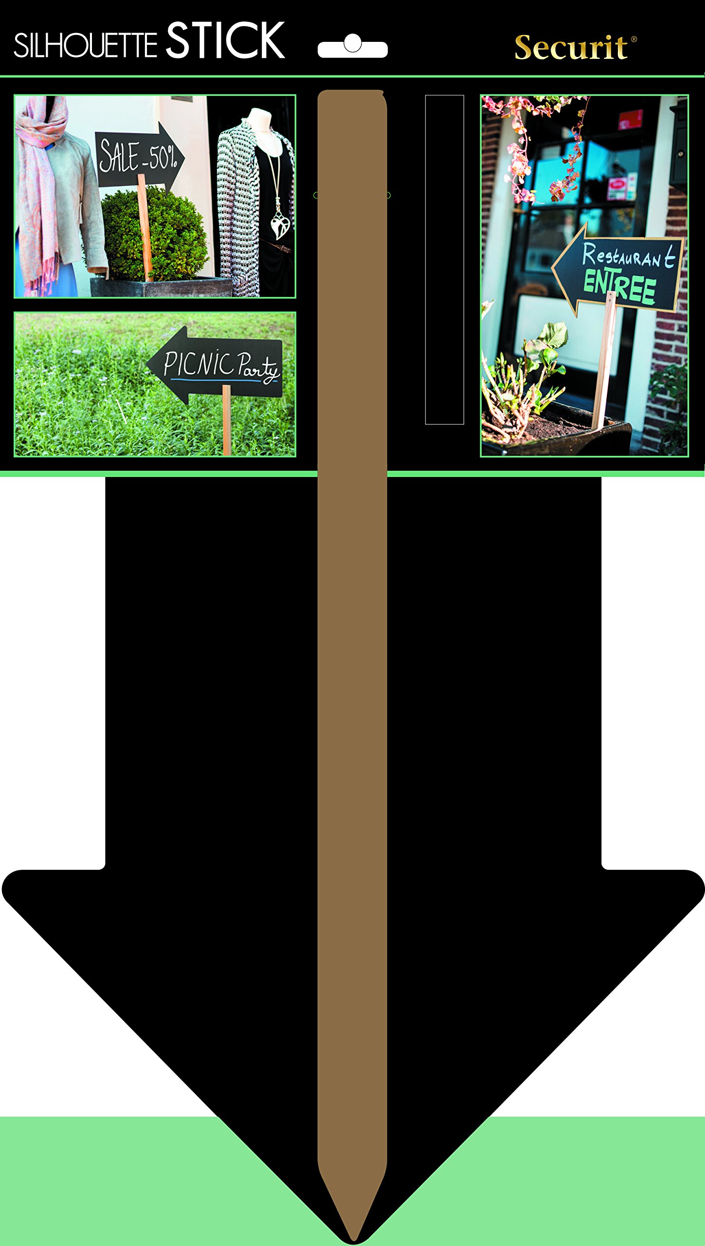 Silhouette Arrow Chalkboard Sign with Chalk Marker & Wooden Stand - FBS-ARROW | Perfect for Weddings, Cafes, and Home Decor
