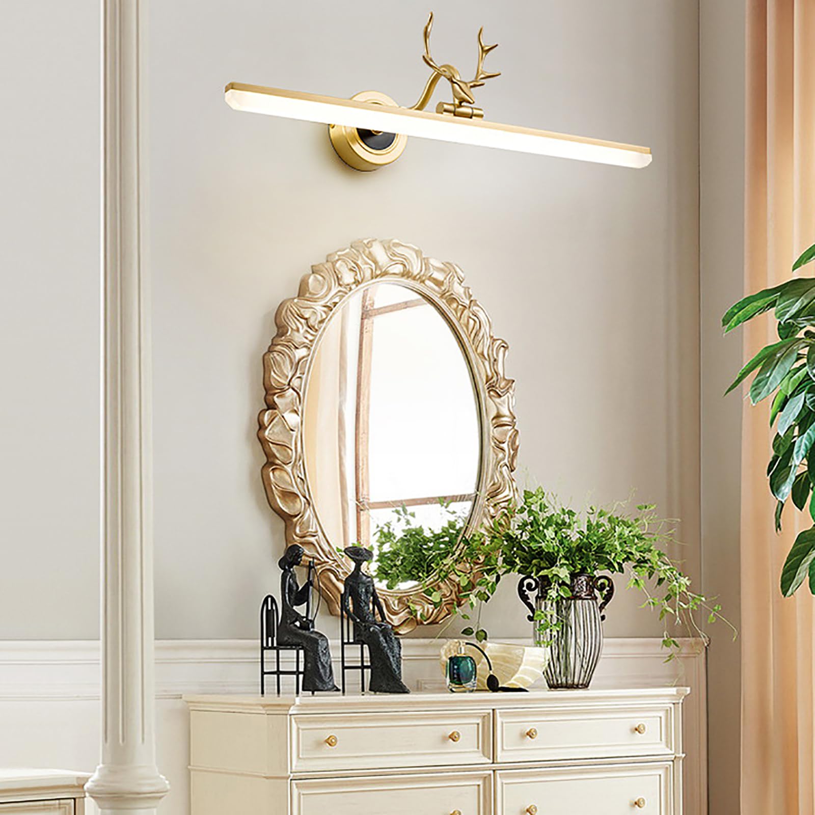Modern Copper Vanity Light - Rotatable LED Bathroom Sconce for Dressing Table (100cm, Gold) - Perfect for Bathroom Makeup Area