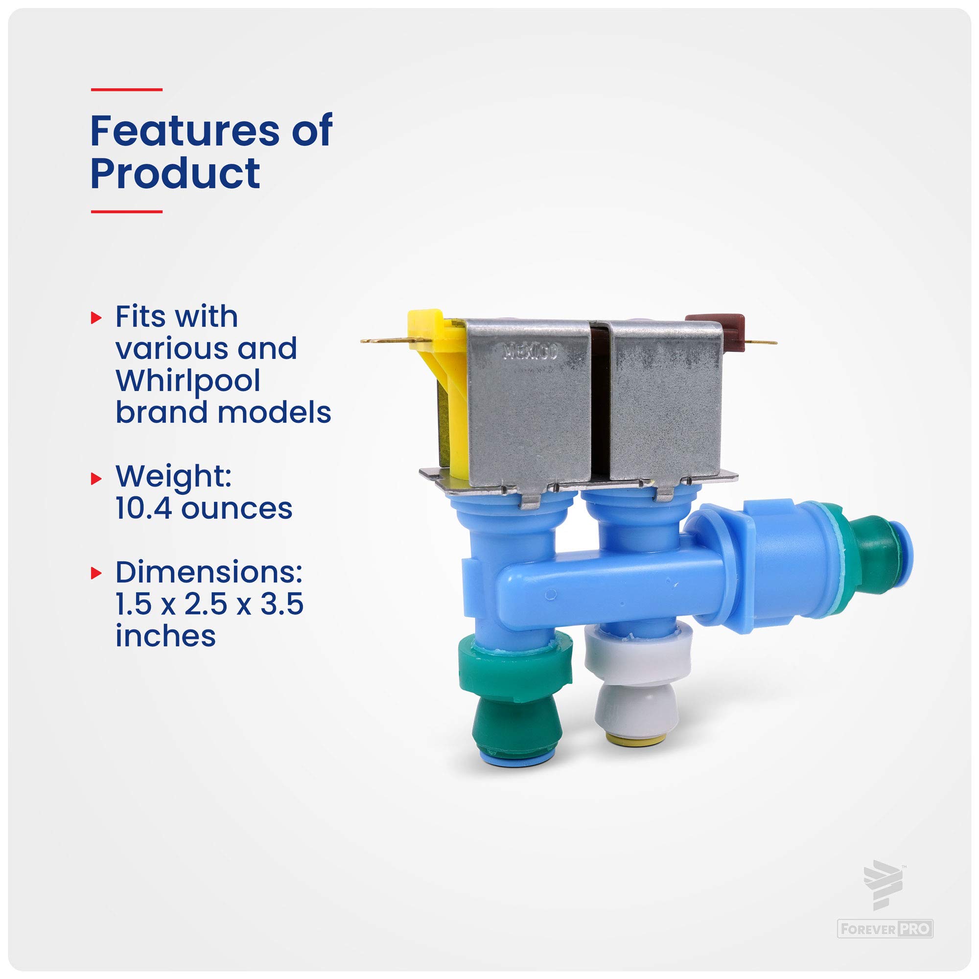 **Replacement Dual Water Valve 67006322 for Refrigerators - Compatible with AH2069865, EA2069865, 1187201 - Perfect for Ice Maker & Water Dispenser Repair**