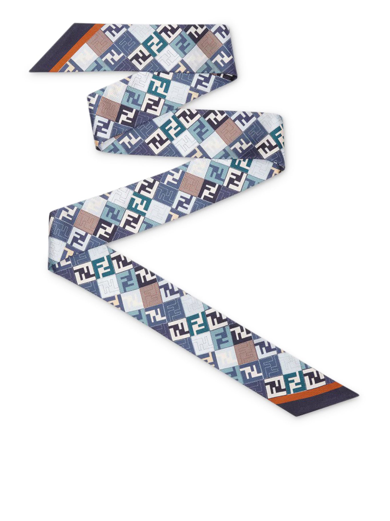 Fendi FF Silk Bandeau Scarf - Blue & Multicolor Print, Luxury Fashion Accessory for Women | Perfect for Casual Outfits, Beach Cover-Ups & Evening Elegance