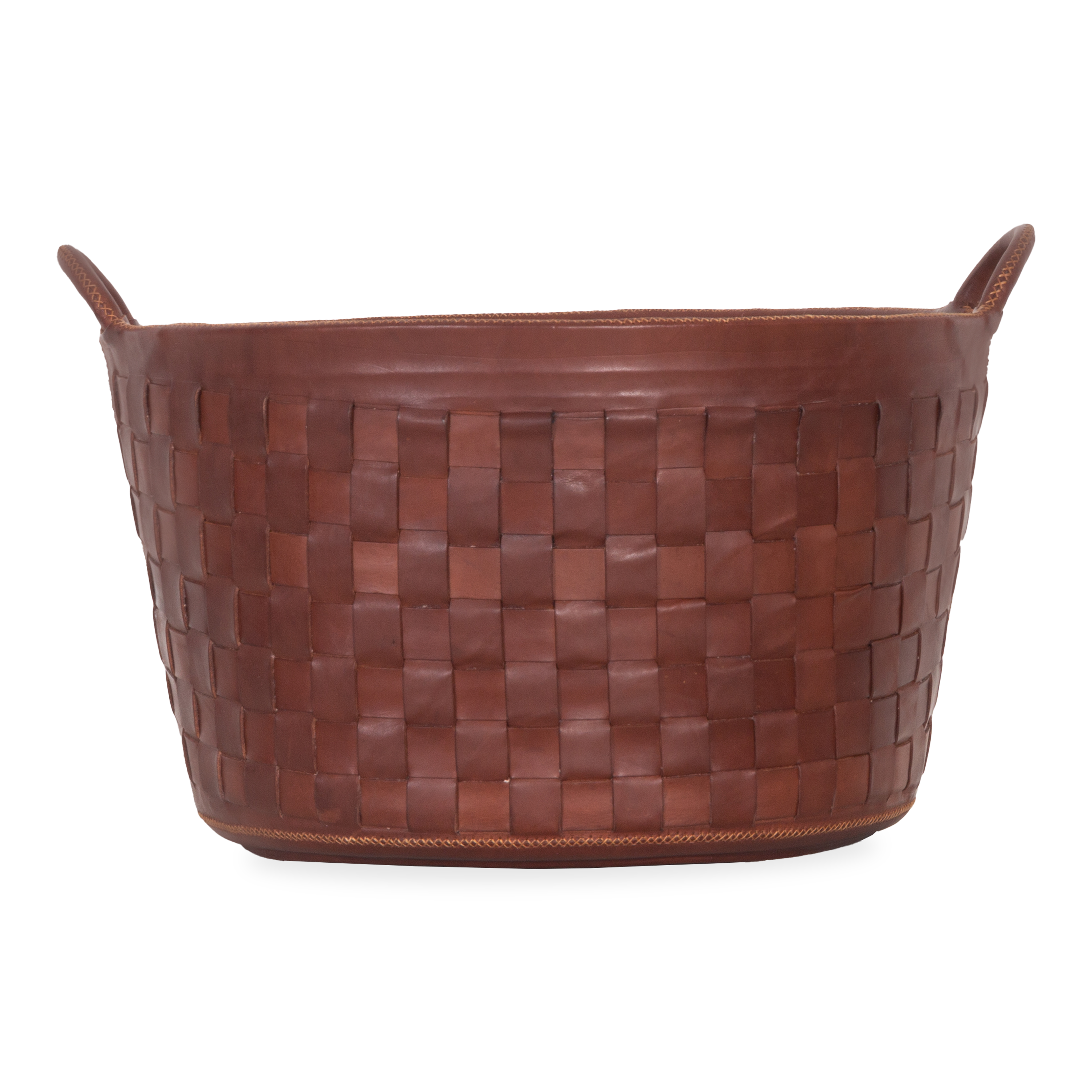 Handwoven Leather Storage Basket - Natural Braided Design for Home Decor, Organizing Blankets, Toys & More | Perfect for Living Room, Bedroom & Nursery