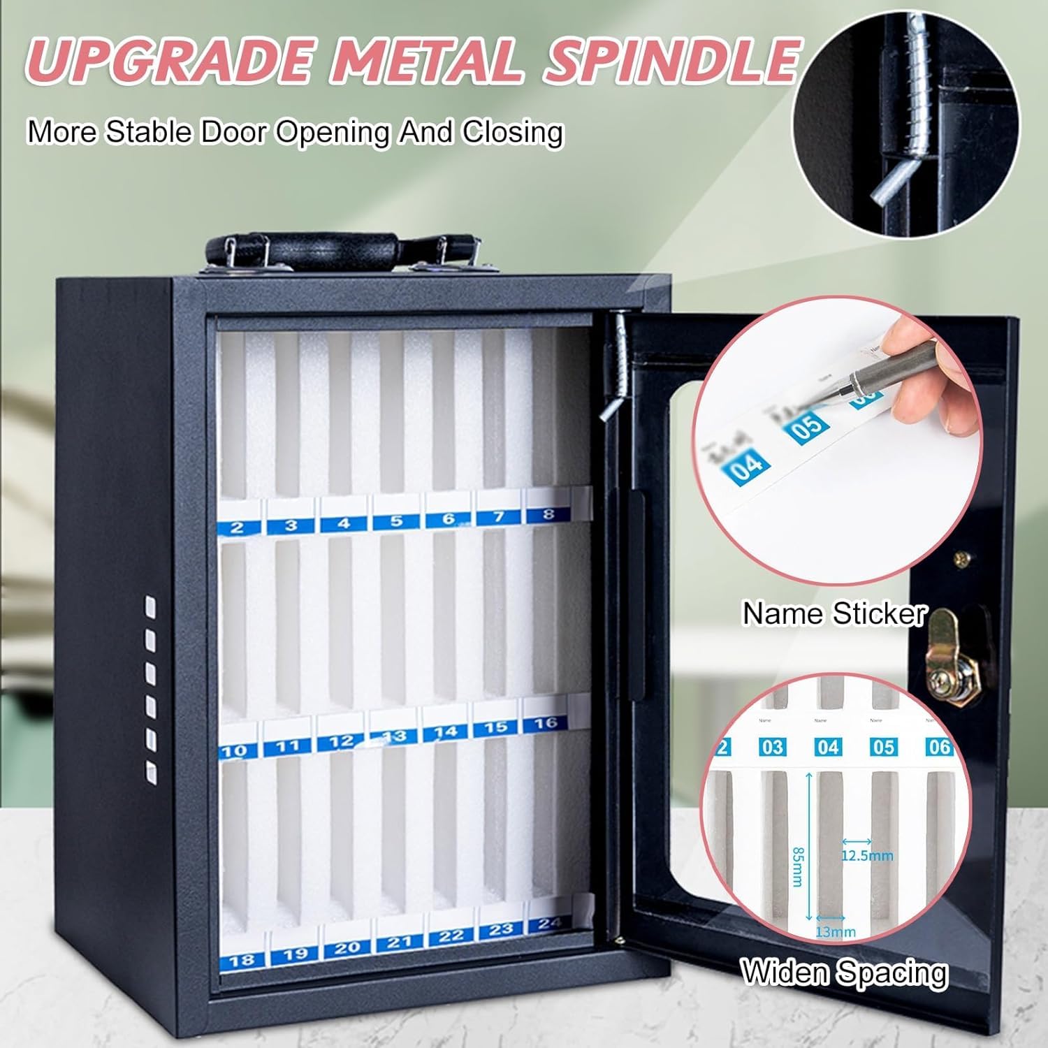Secure Wall-Mounted Cell Phone Storage Cabinet with Lock & Handles - 12/36/60 Sizes - Perfect for Schools, Offices & Public Spaces to Safely Store Mobile Devices