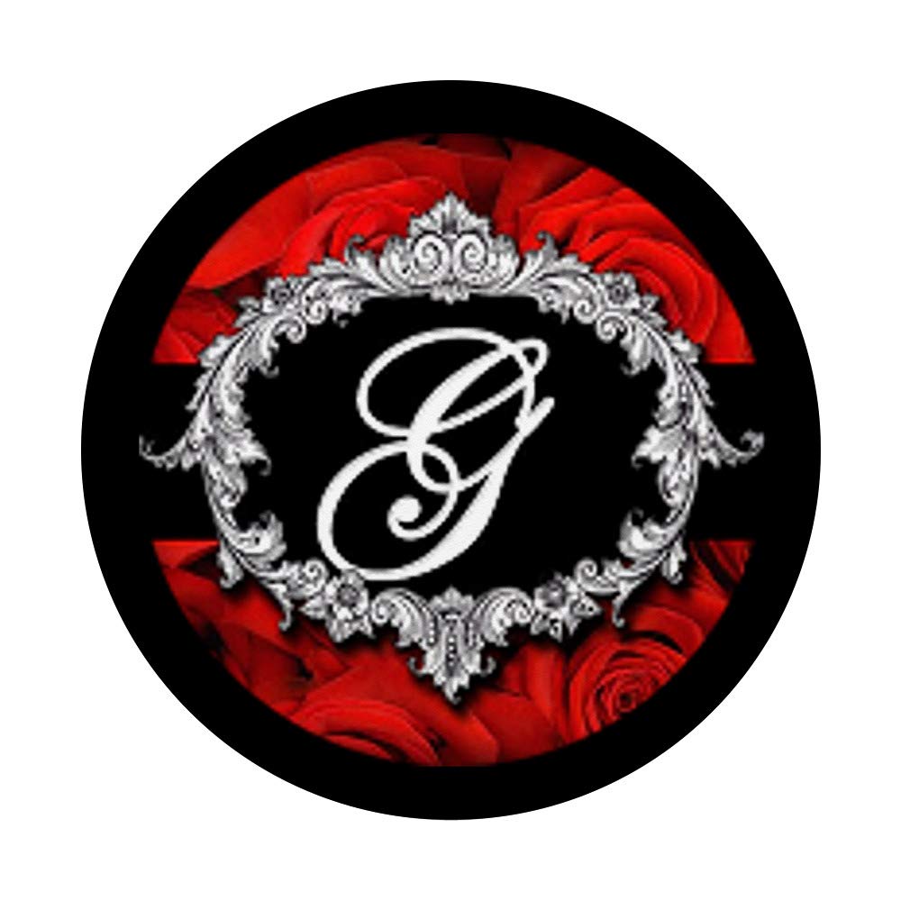 Rose Monogram PopSocket - Letter G PopGrip with Swappable Base for Phones & Tablets | Perfect for Personalizing Devices, Gift Giving & Everyday Use