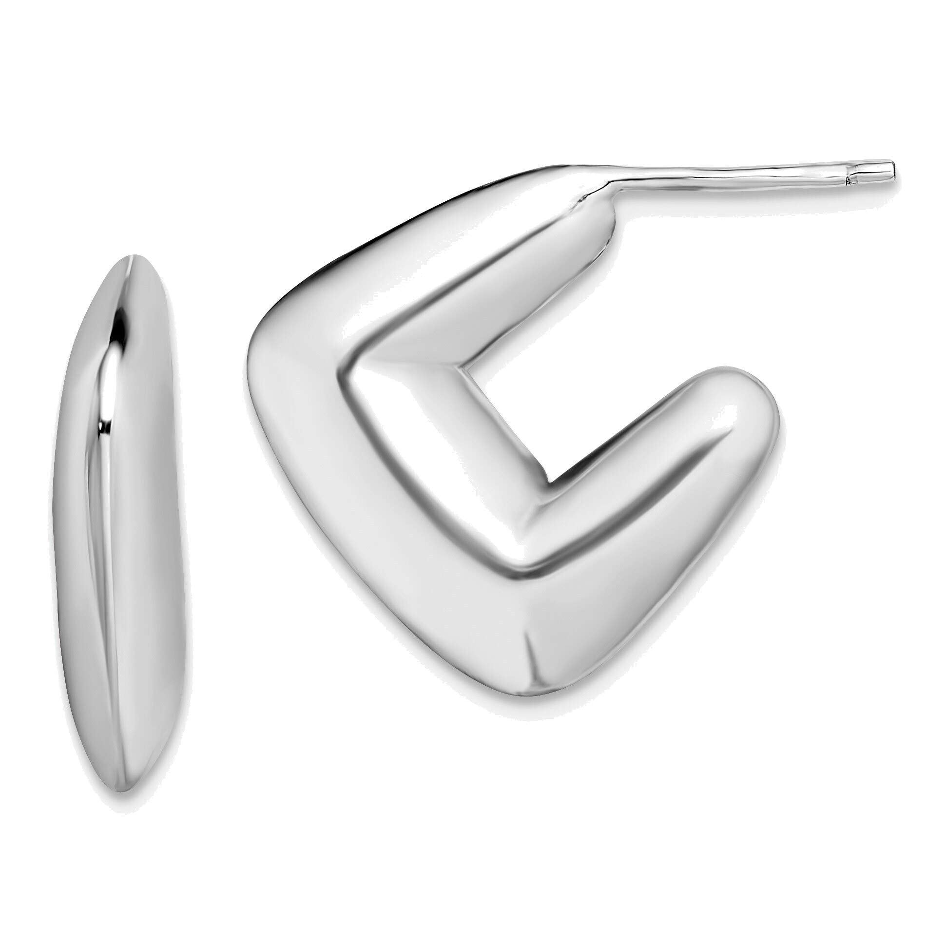 Sterling Silver Rhodium-Plated Post Earrings for Women - Hypoallergenic & Tarnish-Resistant - Perfect for Everyday Wear, Parties & Gifts