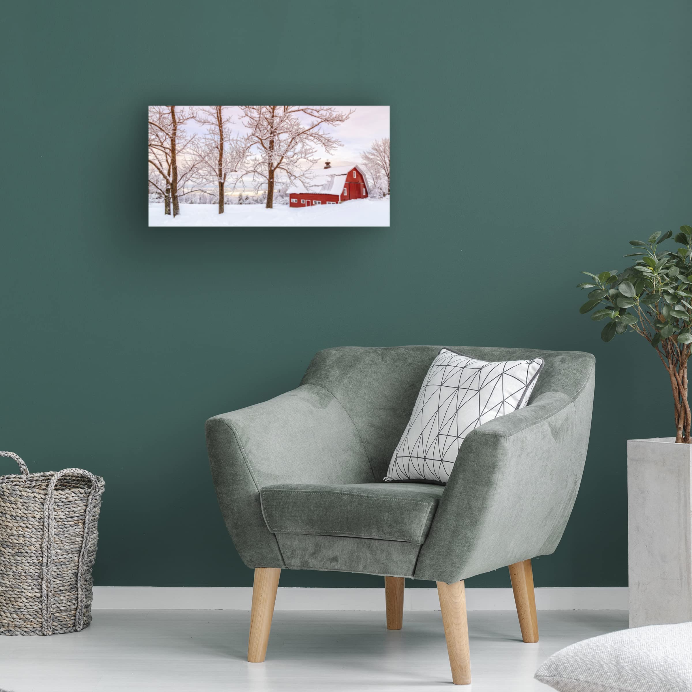 Trademark Fine Art 'Winter Arrives' Canvas Wall Art by Edward M Fielding - Landscape Painting for Living Room, Bedroom & Office Decor
