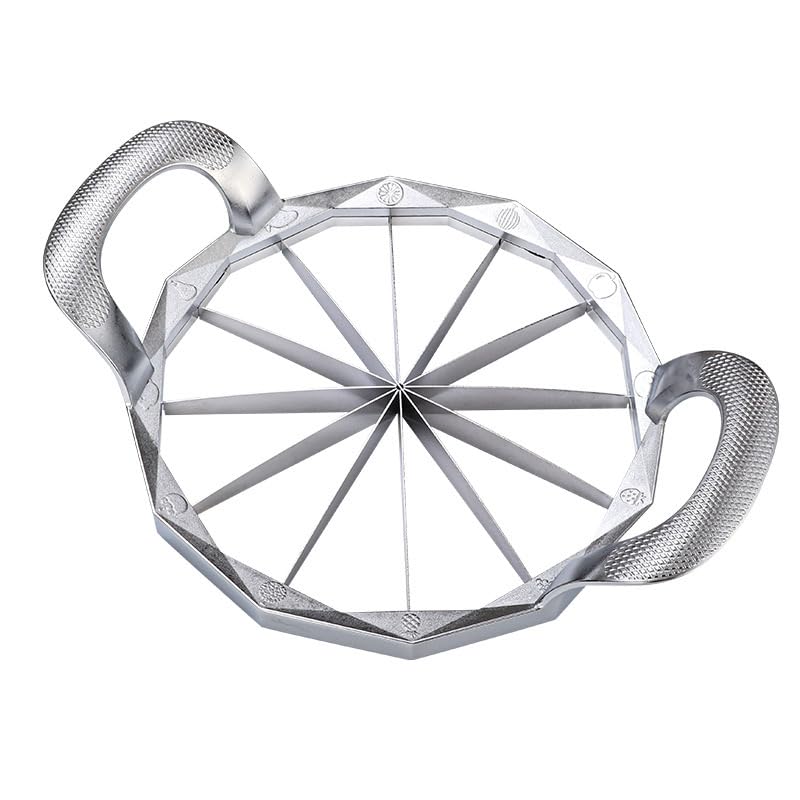 Stainless Steel Round Watermelon Slicer with Non-Slip Handle - Multi-Fruit Cutter for Watermelons, Apples & More - Sharp & Durable Kitchen Tool for Fruit Salads, Smoothies & Party Platters