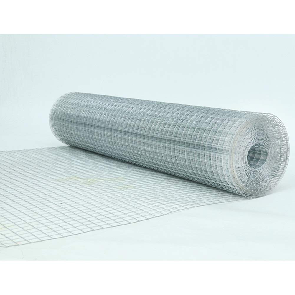 Stainless Steel Welded Wire Mesh Fencing - 1.1mm Hardware Cloth with 15mm Square Openings for Chicken Coop, Garden, Vegetables, Rabbit & Dog Cage (0.5x20m, Silver) - Ideal for Poultry Protection, Garden Fencing, and Small Animal Enclosures