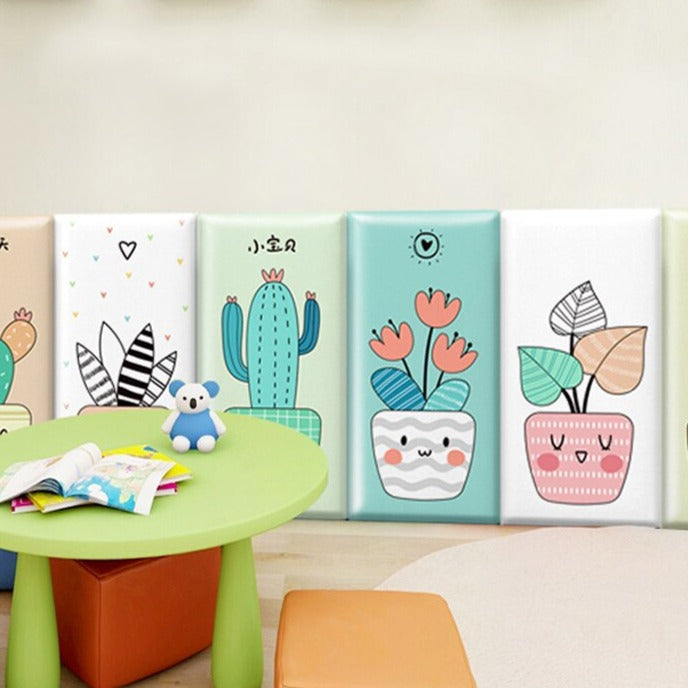Tropical Rainforest Themed Kids Wall Cushion Decals - Soft Playroom Decor for Nursery, Bedroom & Classroom - Perfect for Jungle Theme Parties & Educational Spaces