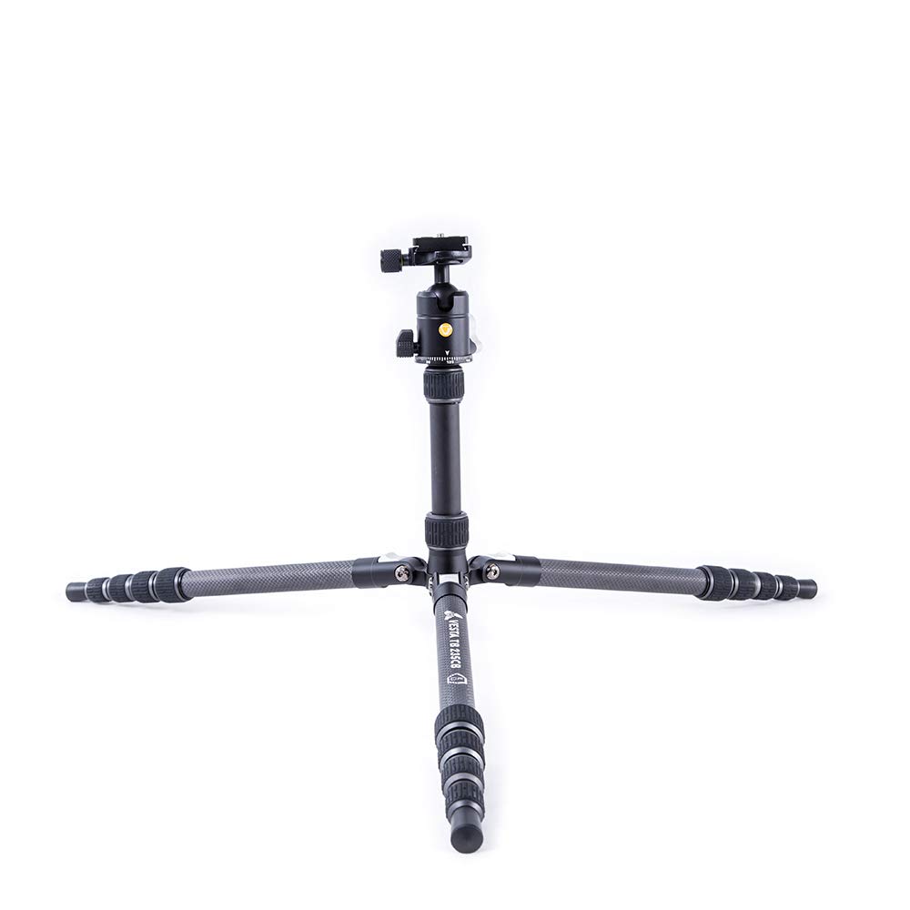 Vanguard Vesta TB235CB Lightweight Carbon Fiber Travel Tripod with Ball Head - Compact & Portable for Outdoor Photography, Hiking, and Travel Adventures