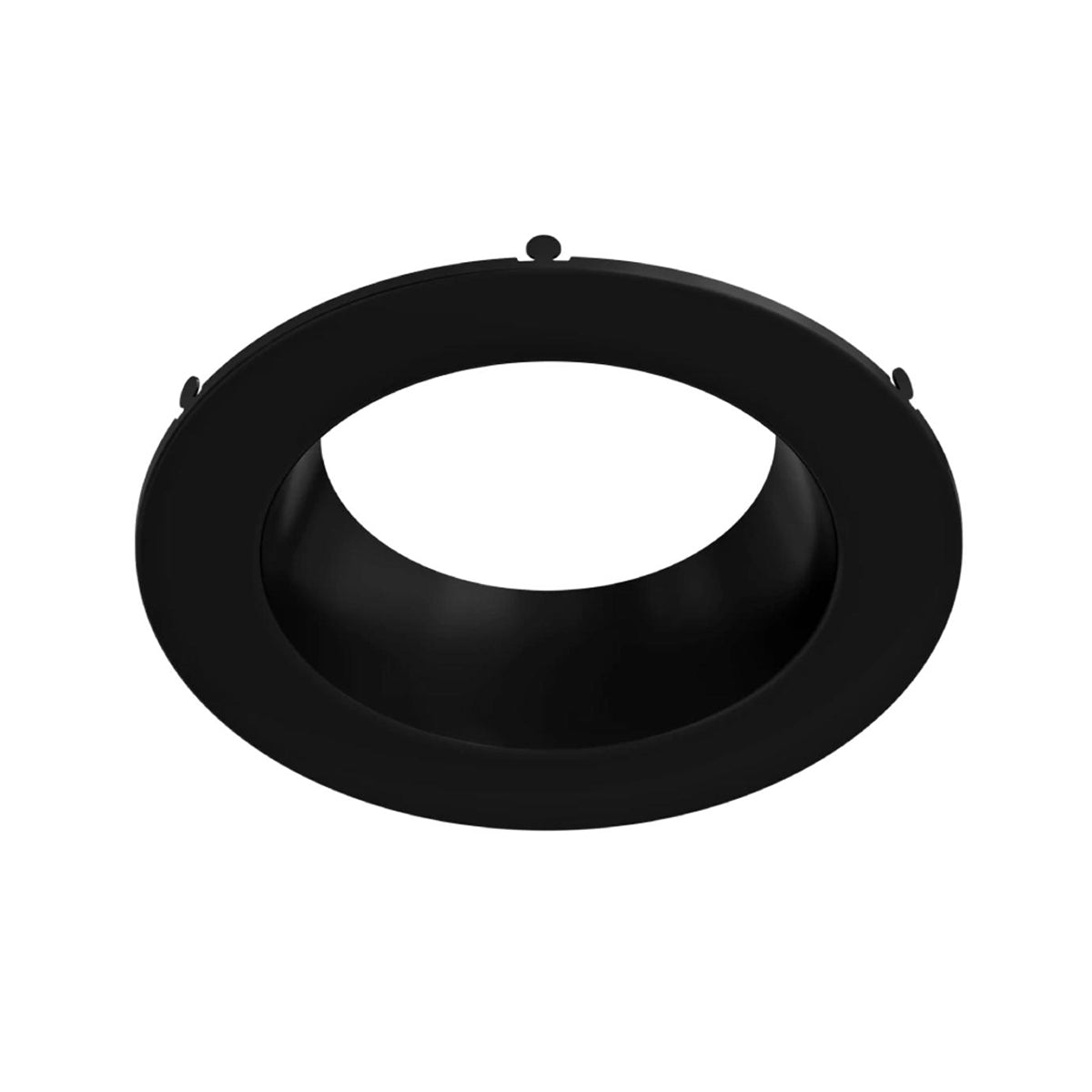 6 Inch Round Trim for Commercial Downlights - Smooth Black Finish - Perfect for Recessed Lighting in Offices, Restaurants & Retail Stores