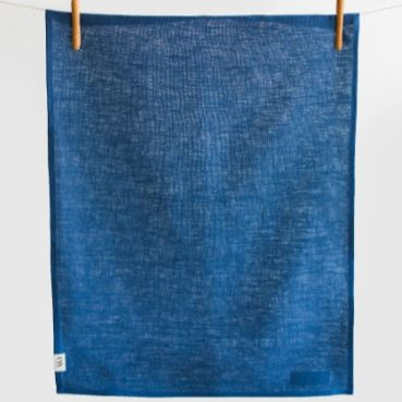 Premium Denim Blue Linen Kitchen Towels Set of 2 - Absorbent & Durable Dish Cloths for Cooking, Baking & Cleaning - Eco-Friendly Home Essentials