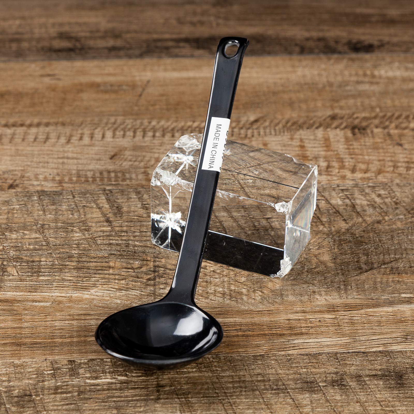 Premium Black Melamine Japanese Long Handle Spoons (8.25