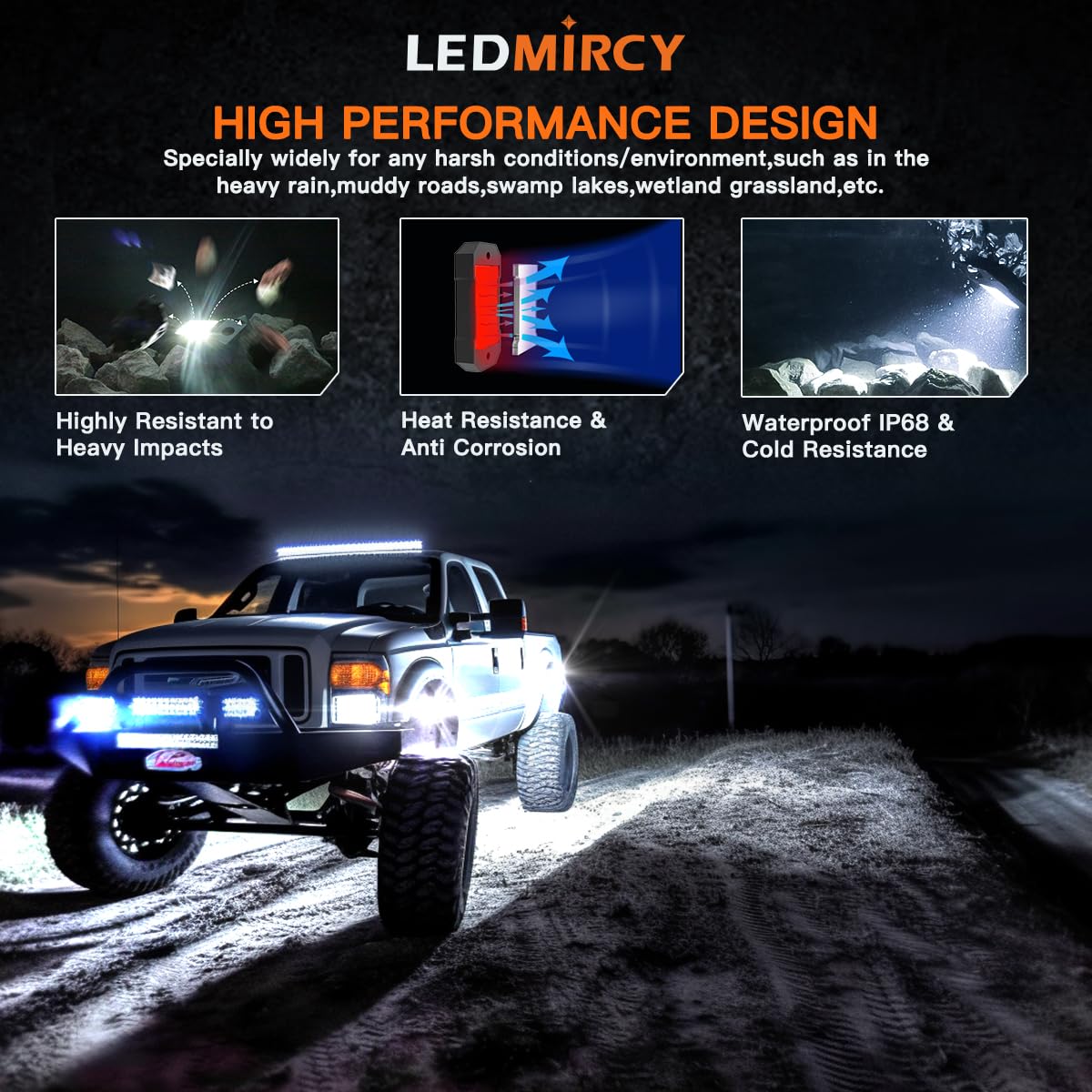 R4 Pure White LED Rock Lights Kit - 12PCS High Power Waterproof Underglow Lights with Roker Switch & Wire Harness for Offroad Trucks, ATV, UTV, SUV - Perfect for Night Trail Riding & Off-Road Adventures