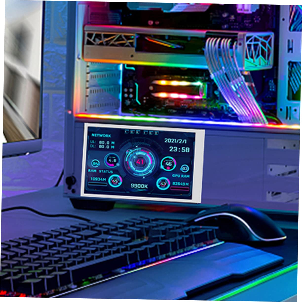 Mini PC Monitor - CPU GPU RAM HDD Temperature Display for Computer Performance Monitoring