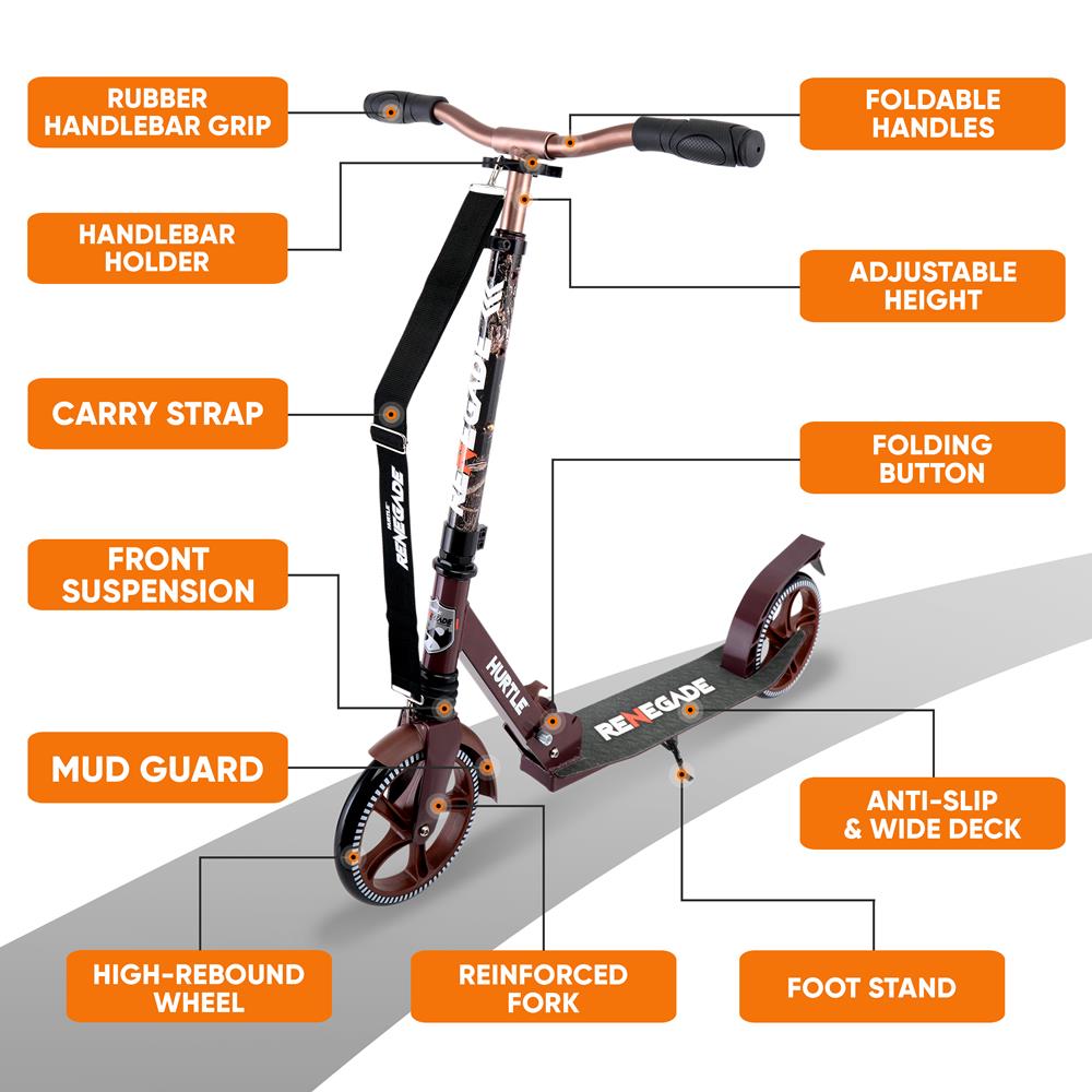 Foldable Kick Scooter for Adults & Teens - Lightweight & Portable Commuter Scooter - Perfect for Urban Travel, Campus, and City Commuting